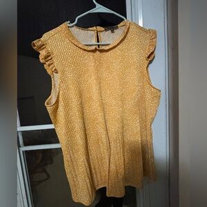 Size L womens. Brand Adriannaparell 
Yellow Ruffle Sleeve Top